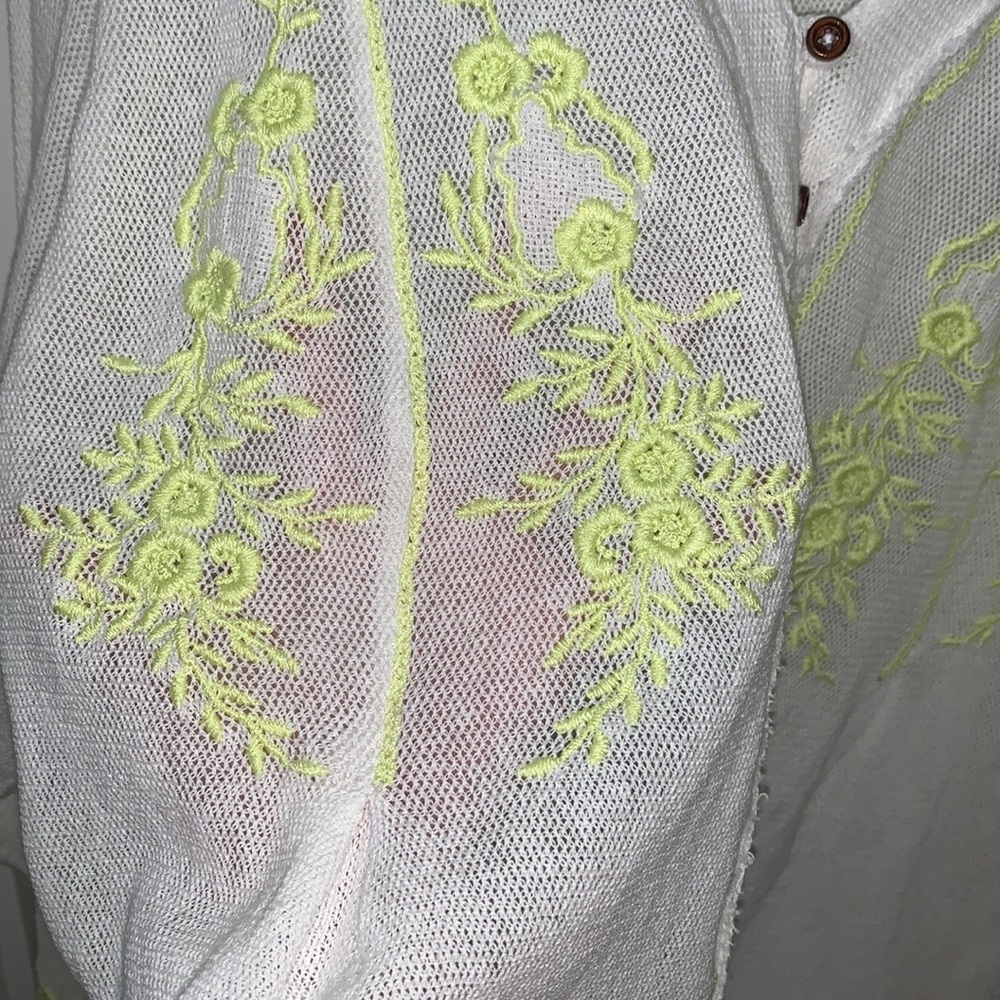 Free people ballon sleeve embroidered top - Picture 9 of 13